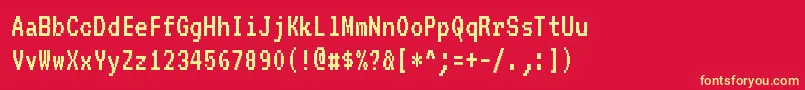 Шрифт Vt323Regular – жёлтые шрифты на красном фоне