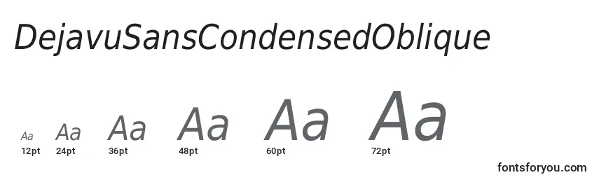 Размеры шрифта DejavuSansCondensedOblique