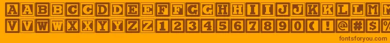 フォントChockablocknf – オレンジの背景に茶色のフォント
