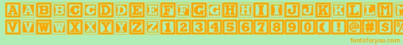 Chockablocknf Font – Orange Fonts on Green Background