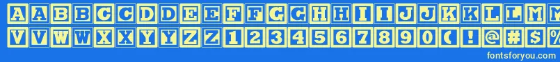 Chockablocknf Font – Yellow Fonts on Blue Background