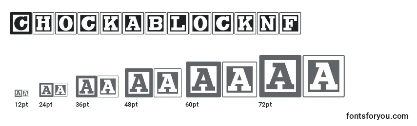 Größen der Schriftart Chockablocknf (103945)