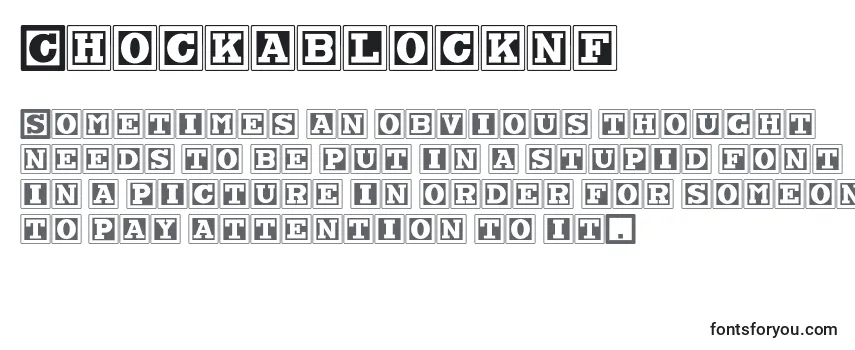 Chockablocknf (103945) -fontin tarkastelu