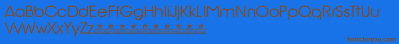 BillyArgelRioGlamourPersonalUse-Schriftart – Braune Schriften auf blauem Hintergrund