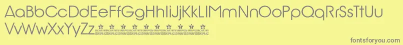 BillyArgelRioGlamourPersonalUse-fontti – harmaat kirjasimet keltaisella taustalla