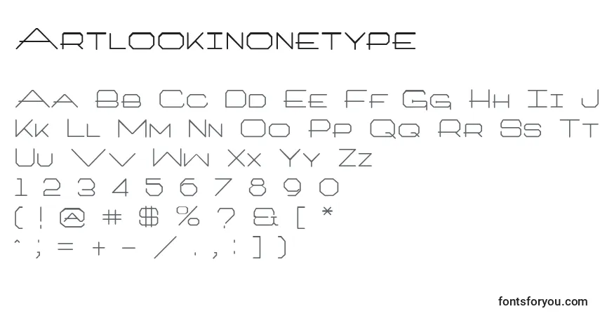 Schriftart Artlookinonetype – Alphabet, Zahlen, spezielle Symbole