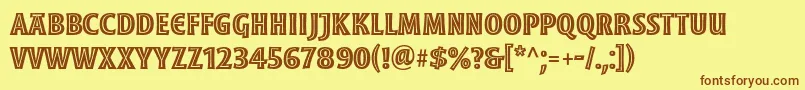 MoonglowBoldcond Font – Brown Fonts on Yellow Background
