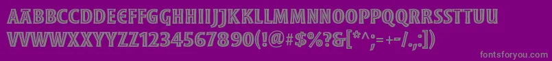 MoonglowBoldcond-Schriftart – Graue Schriften auf violettem Hintergrund