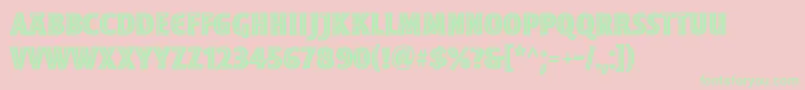 フォントMoonglowBoldcond – ピンクの背景に緑の文字