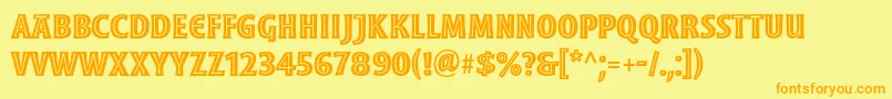 MoonglowBoldcond Font – Orange Fonts on Yellow Background