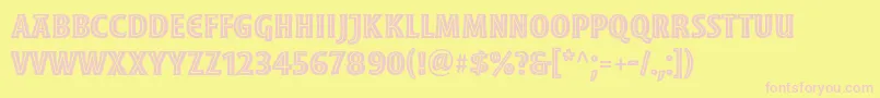 MoonglowBoldcond Font – Pink Fonts on Yellow Background