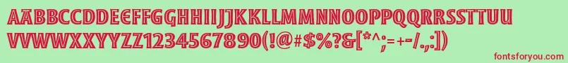 MoonglowBoldcond Font – Red Fonts on Green Background