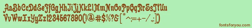 AnfisaGrotesk-fontti – ruskeat fontit vihreällä taustalla