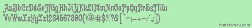 フォントAnfisaGrotesk – 緑の背景に灰色の文字