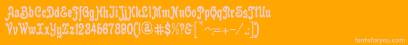 AnfisaGrotesk-Schriftart – Rosa Schriften auf orangefarbenem Hintergrund