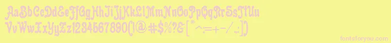 AnfisaGrotesk-fontti – vaaleanpunaiset fontit keltaisella taustalla