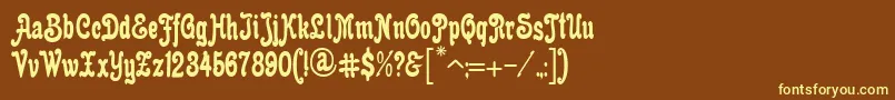AnfisaGrotesk-fontti – keltaiset fontit ruskealla taustalla