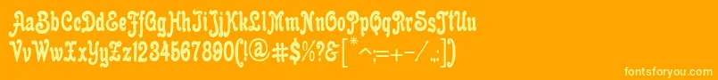 フォントAnfisaGrotesk – オレンジの背景に黄色の文字