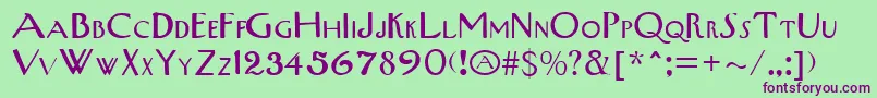 West End Font – Purple Fonts on Green Background