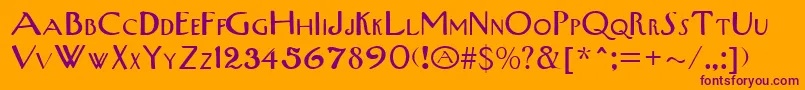 West End Font – Purple Fonts on Orange Background