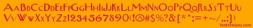 West End Font – Red Fonts on Orange Background