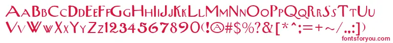 West End Font – Red Fonts on White Background