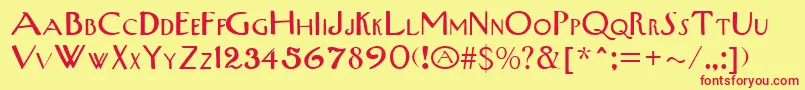 West End Font – Red Fonts on Yellow Background