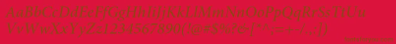 MinionproMediumit Font – Brown Fonts on Red Background