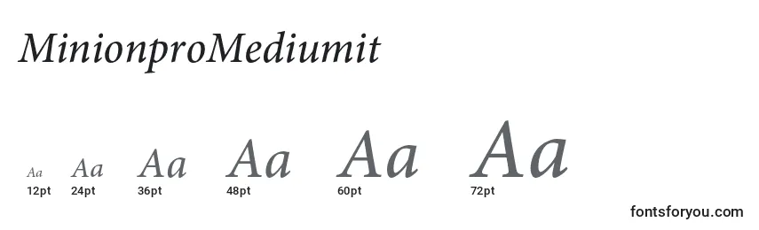 Размеры шрифта MinionproMediumit