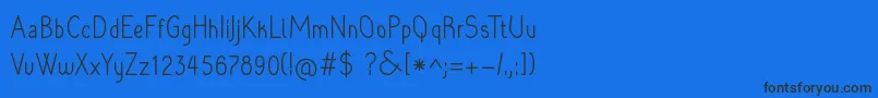 Шрифт Raradolorregular – чёрные шрифты на синем фоне