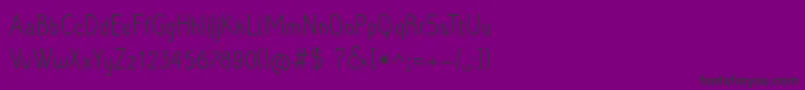 Fonte Raradolorregular – fontes pretas em um fundo violeta