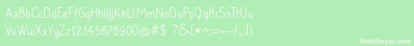 Raradolorregular-Schriftart – Weiße Schriften auf grünem Hintergrund