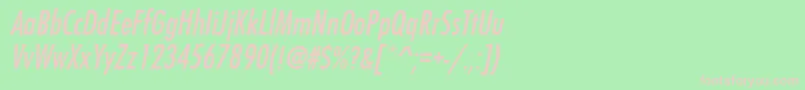 FuturistcondensedItalic Font – Pink Fonts on Green Background