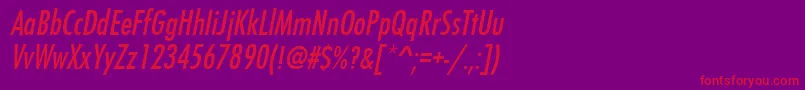 FuturistcondensedItalic Font – Red Fonts on Purple Background