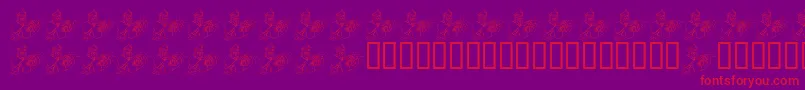 FlTinMan-Schriftart – Rote Schriften auf violettem Hintergrund