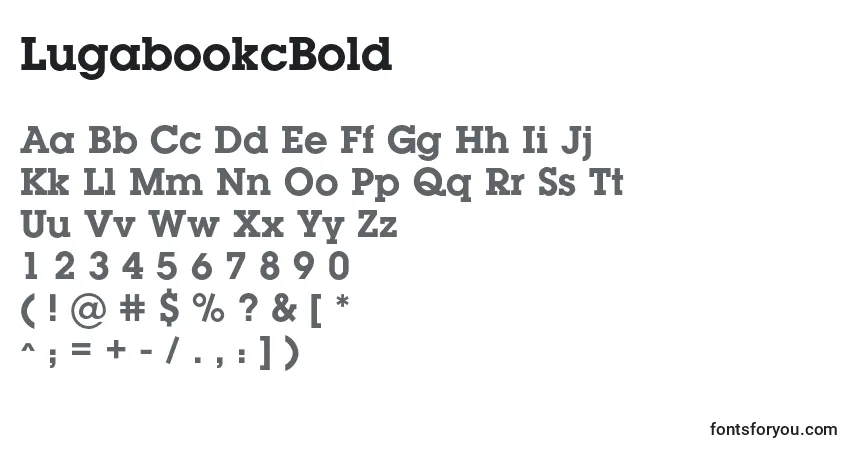 Schriftart LugabookcBold – Alphabet, Zahlen, spezielle Symbole