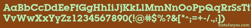 LugabookcBold-fontti – vihreät fontit ruskealla taustalla
