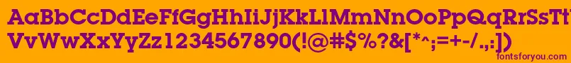 LugabookcBold-Schriftart – Violette Schriften auf orangefarbenem Hintergrund