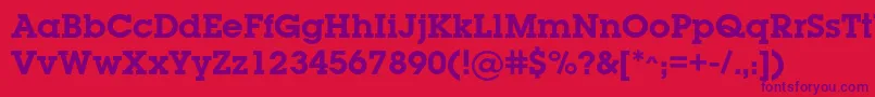 フォントLugabookcBold – 赤い背景に紫のフォント