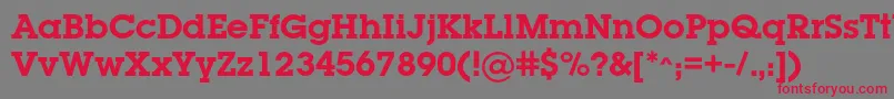 LugabookcBold Font – Red Fonts on Gray Background