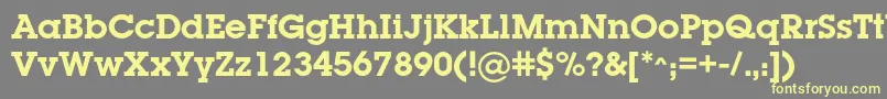 LugabookcBold-fontti – keltaiset fontit harmaalla taustalla