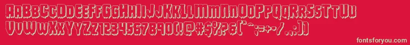 Deathblood3D Font – Green Fonts on Red Background