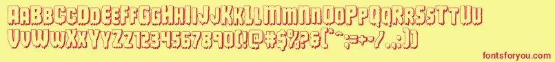 Deathblood3D Font – Red Fonts on Yellow Background