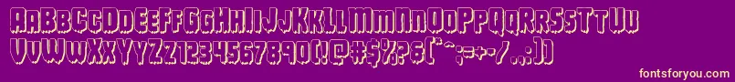 Deathblood3D Font – Yellow Fonts on Purple Background