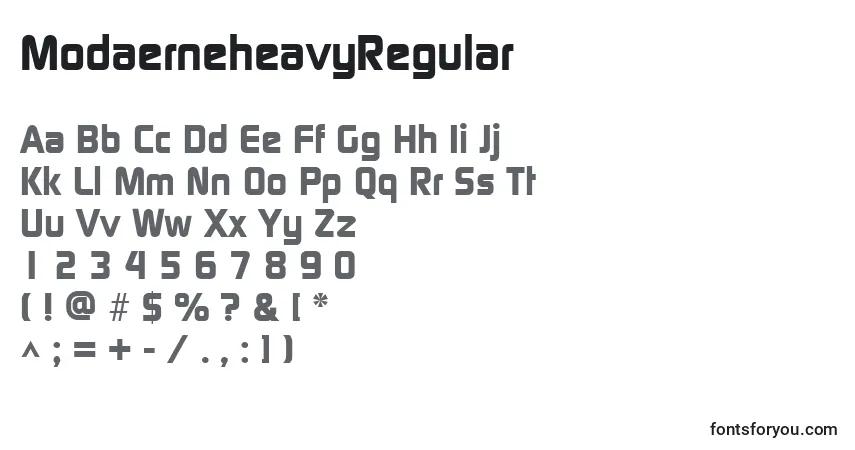 ModaerneheavyRegular Font – alphabet, numbers, special characters