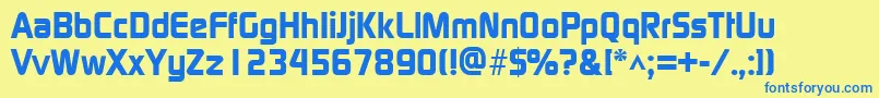 ModaerneheavyRegular Font – Blue Fonts on Yellow Background