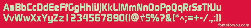 ModaerneheavyRegular Font – Green Fonts on Red Background