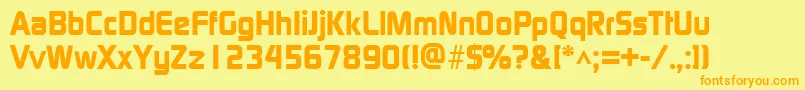 ModaerneheavyRegular Font – Orange Fonts on Yellow Background