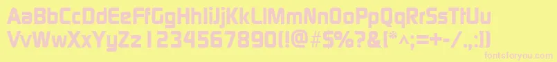 ModaerneheavyRegular-Schriftart – Rosa Schriften auf gelbem Hintergrund