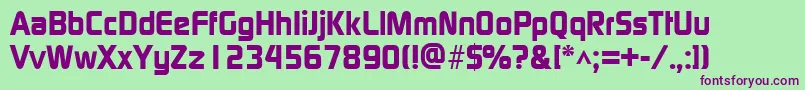 ModaerneheavyRegular Font – Purple Fonts on Green Background